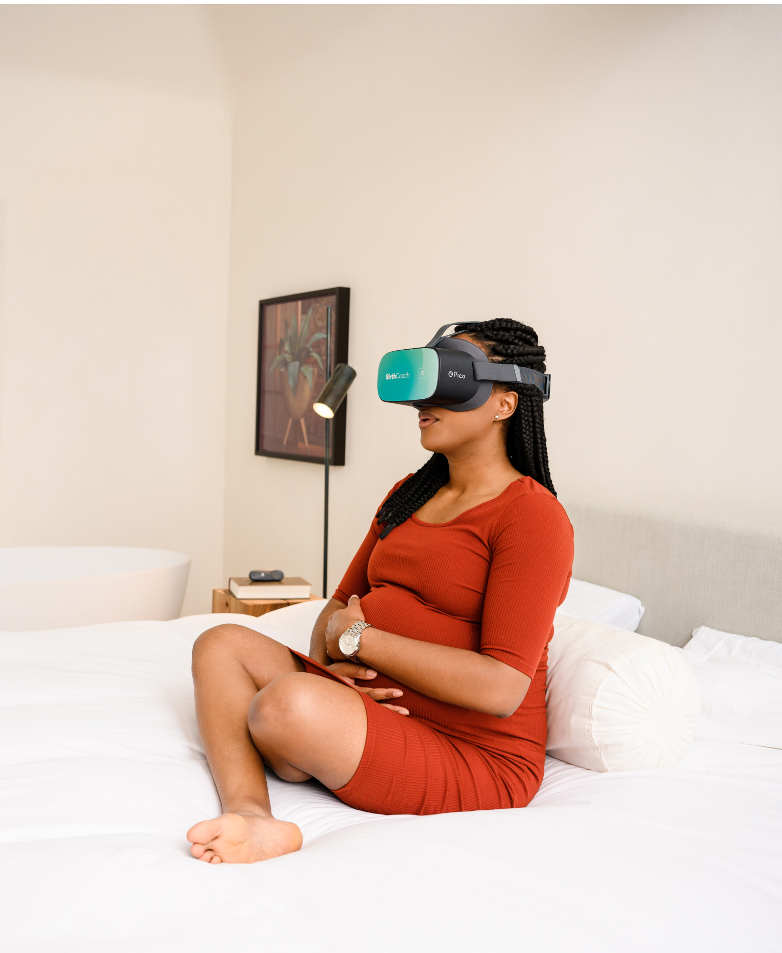 Vrouw mediteert met VR